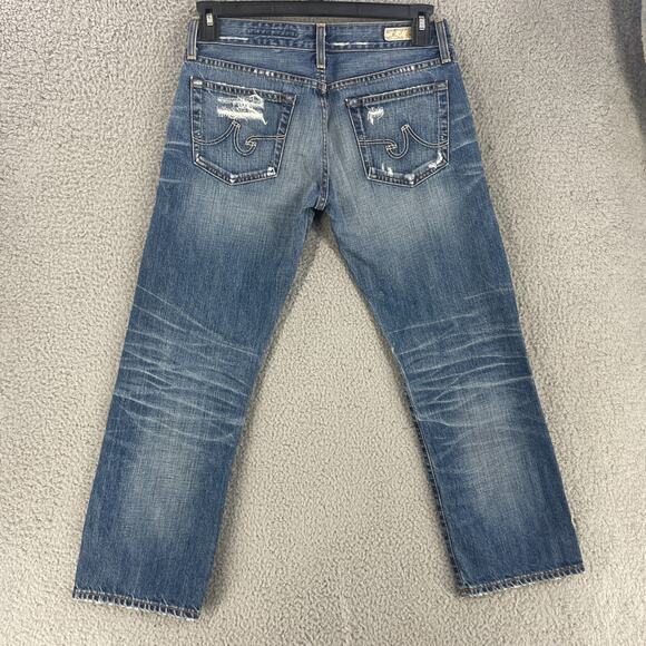 Adriano Goldschmied Jeans Womens 27 R Ex-Boyfriend Crop Fade Whisker Distressed - Picture 5 of 14
